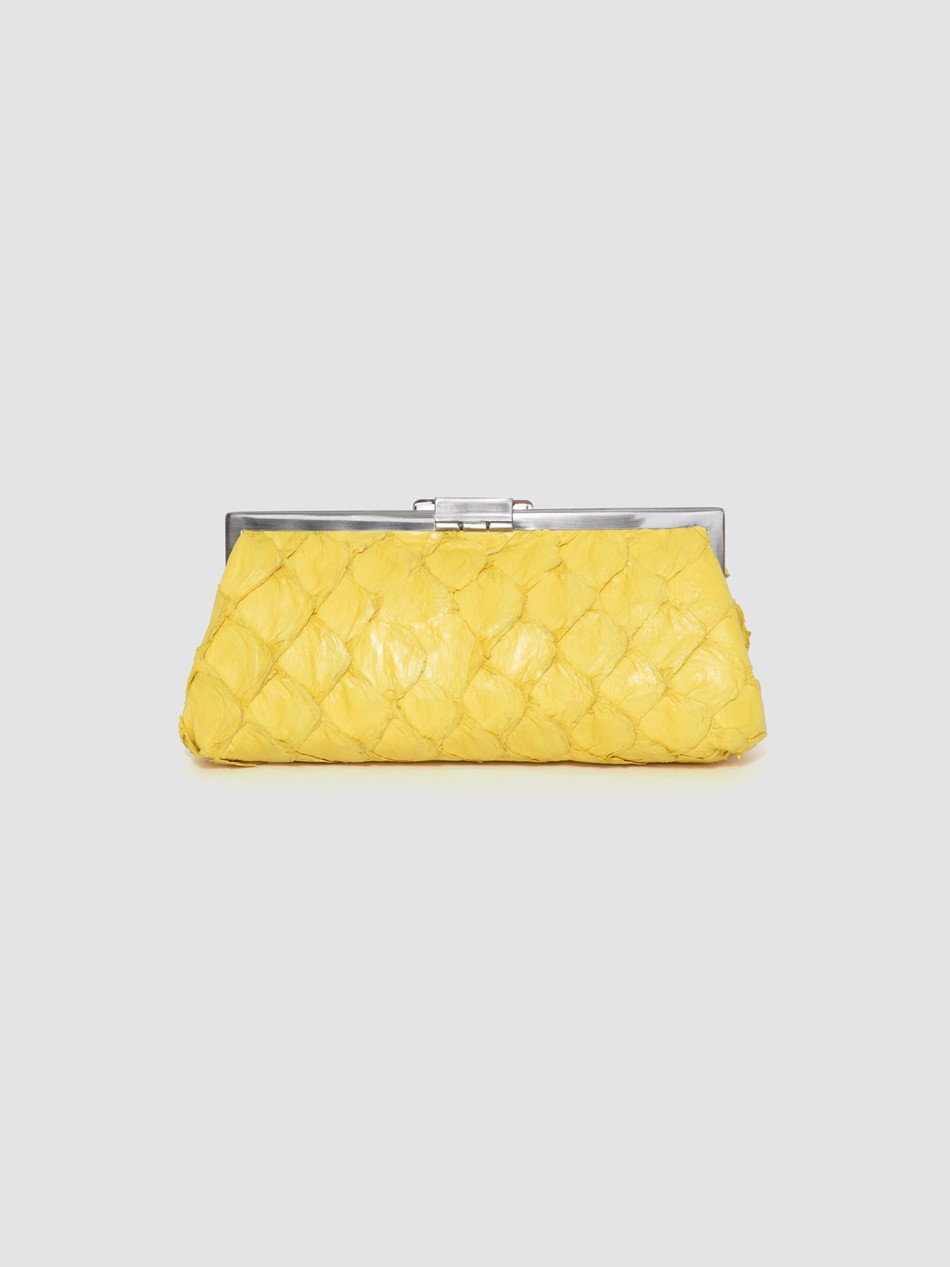 CLUTCH COTIJUBA COURO PIRARUCU AMARELO