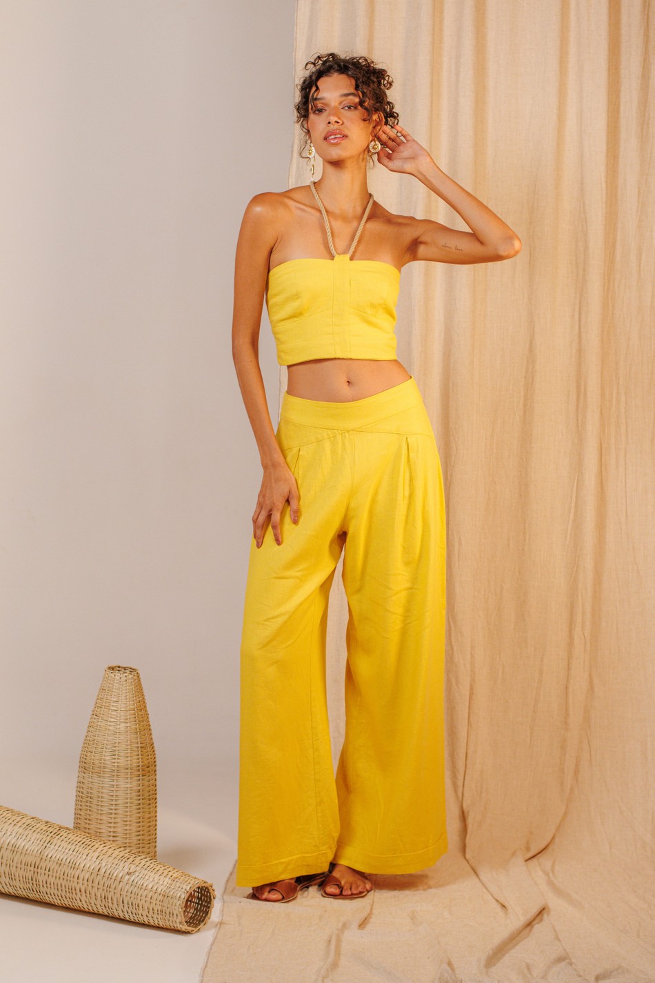 Calça Longa Ulla Amarelo