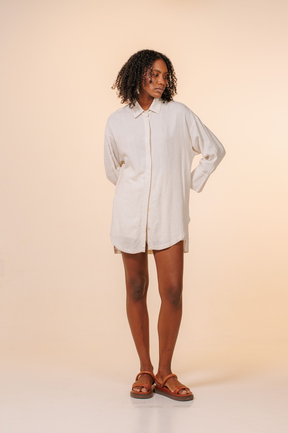 Camisa Oversized Alfaiataria Nair Natural