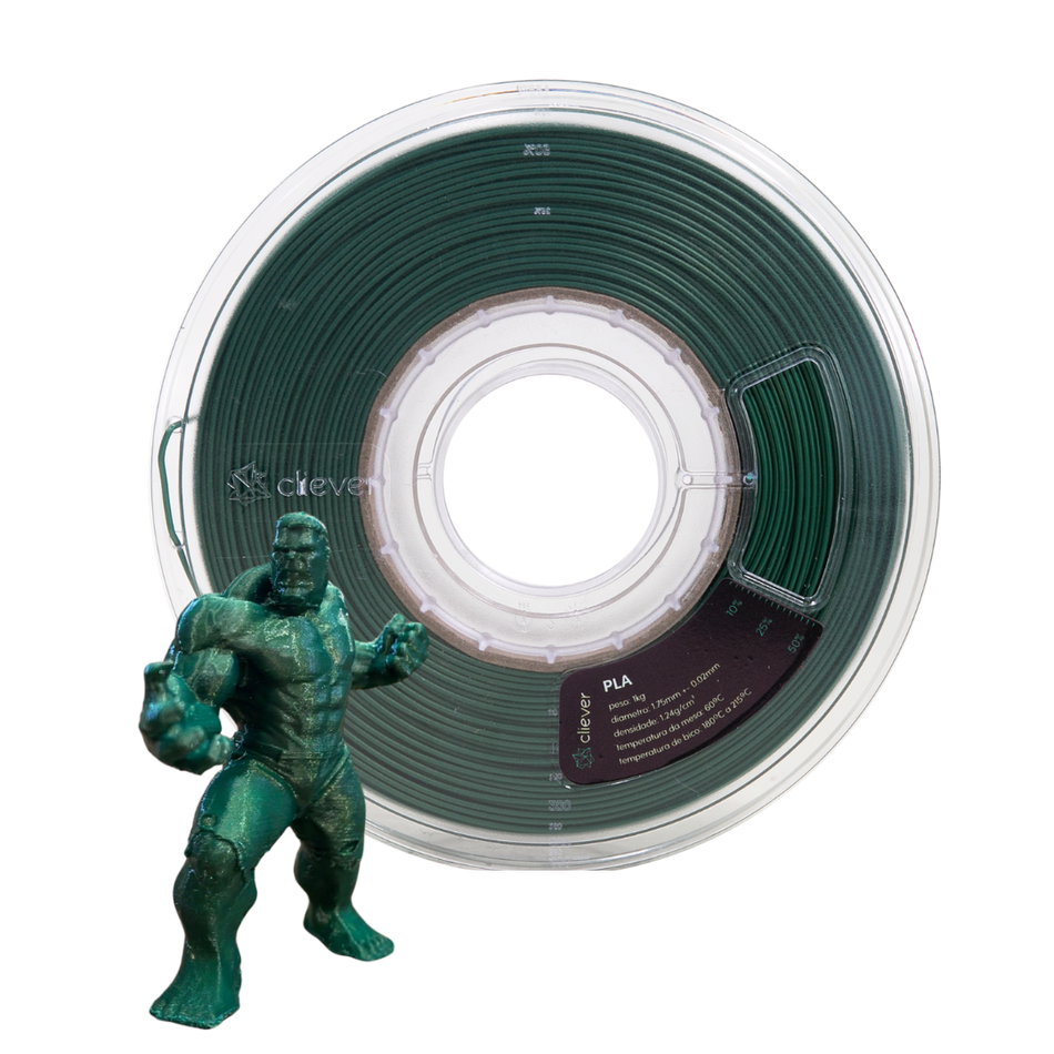 PLA Verde Metalizado Premium, 1,75mm, 1 Kg