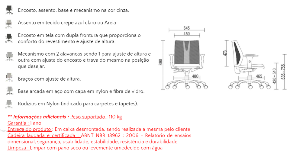 Cadeira FK Cinza