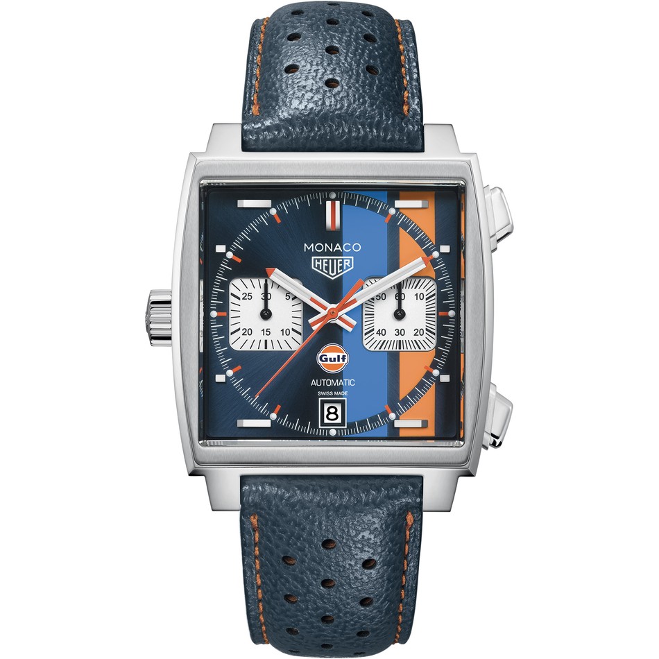 TAG Heuer Monaco Calibre 11 Autom tico Masculino Azul Couro