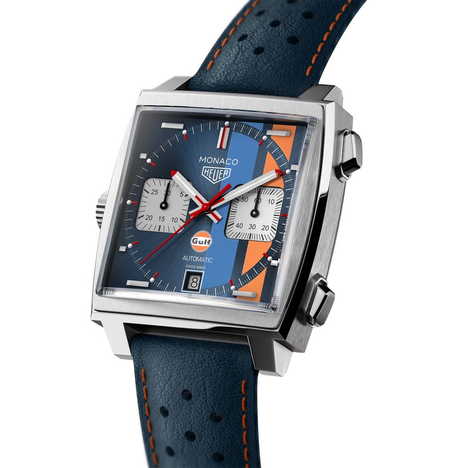 TAG Heuer Monaco Calibre 11 Autom tico Masculino Azul Couro