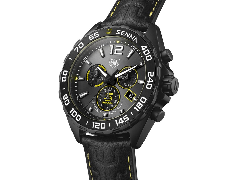 Tag Heuer F1 Senna 43mm Quartz pulseira em couro Dvoskinkulkes