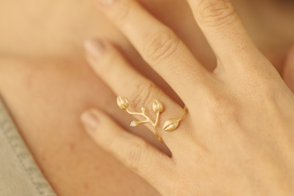 anel orquídea diamante
