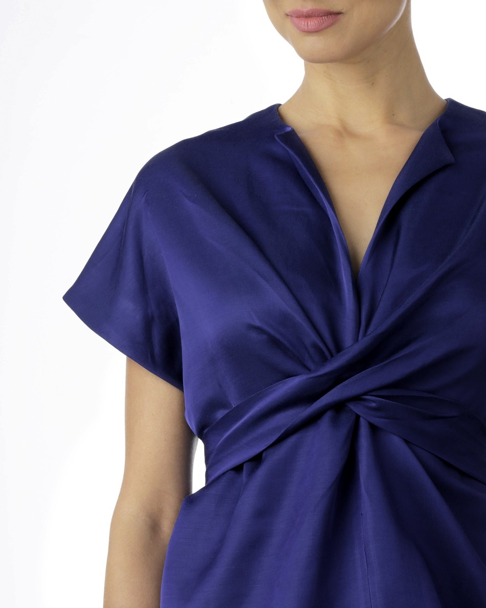 blusa faixa cruzada azul royal