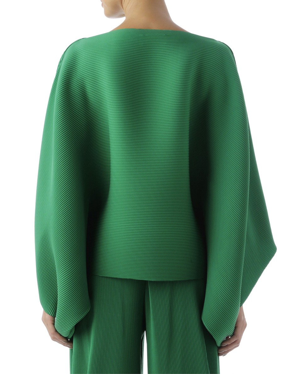 blusa retangulo plissado verde