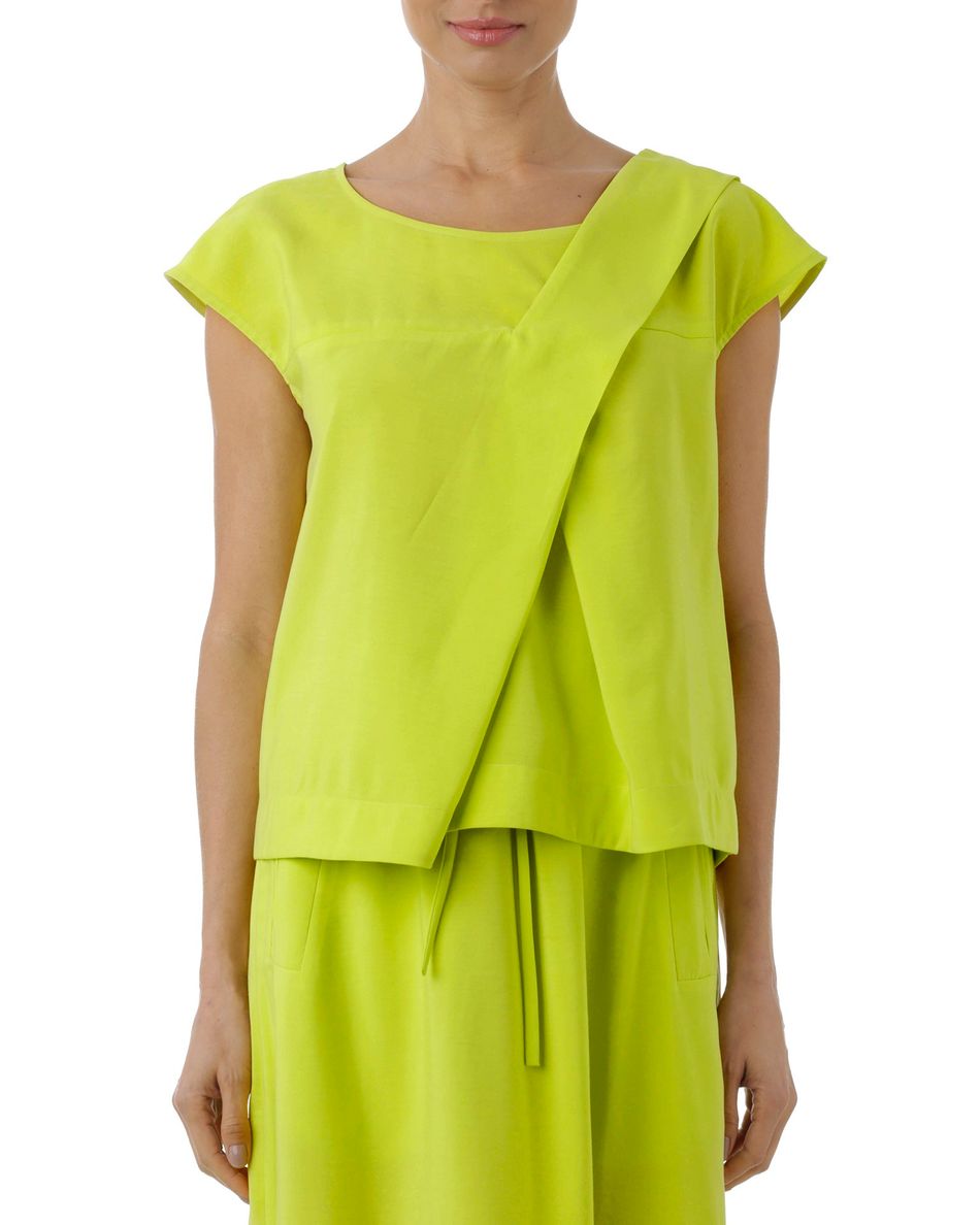 Blusa prega alça amarelo limão