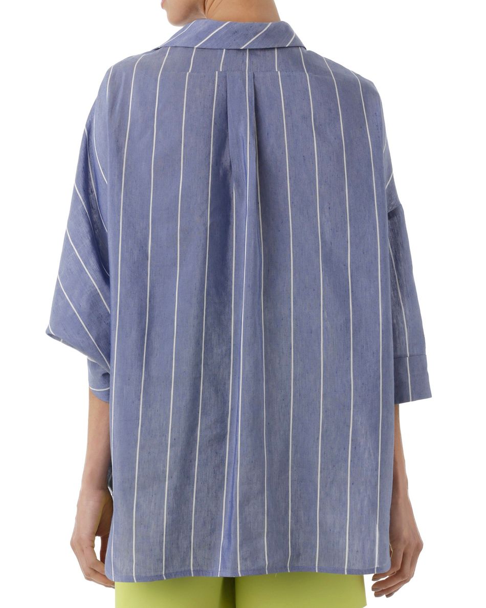 Camisa vista diagonal azul listrado