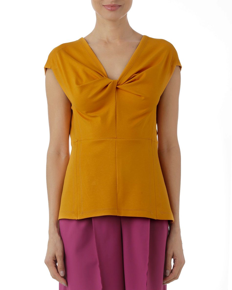 Blusa decote torcido Amarelo
