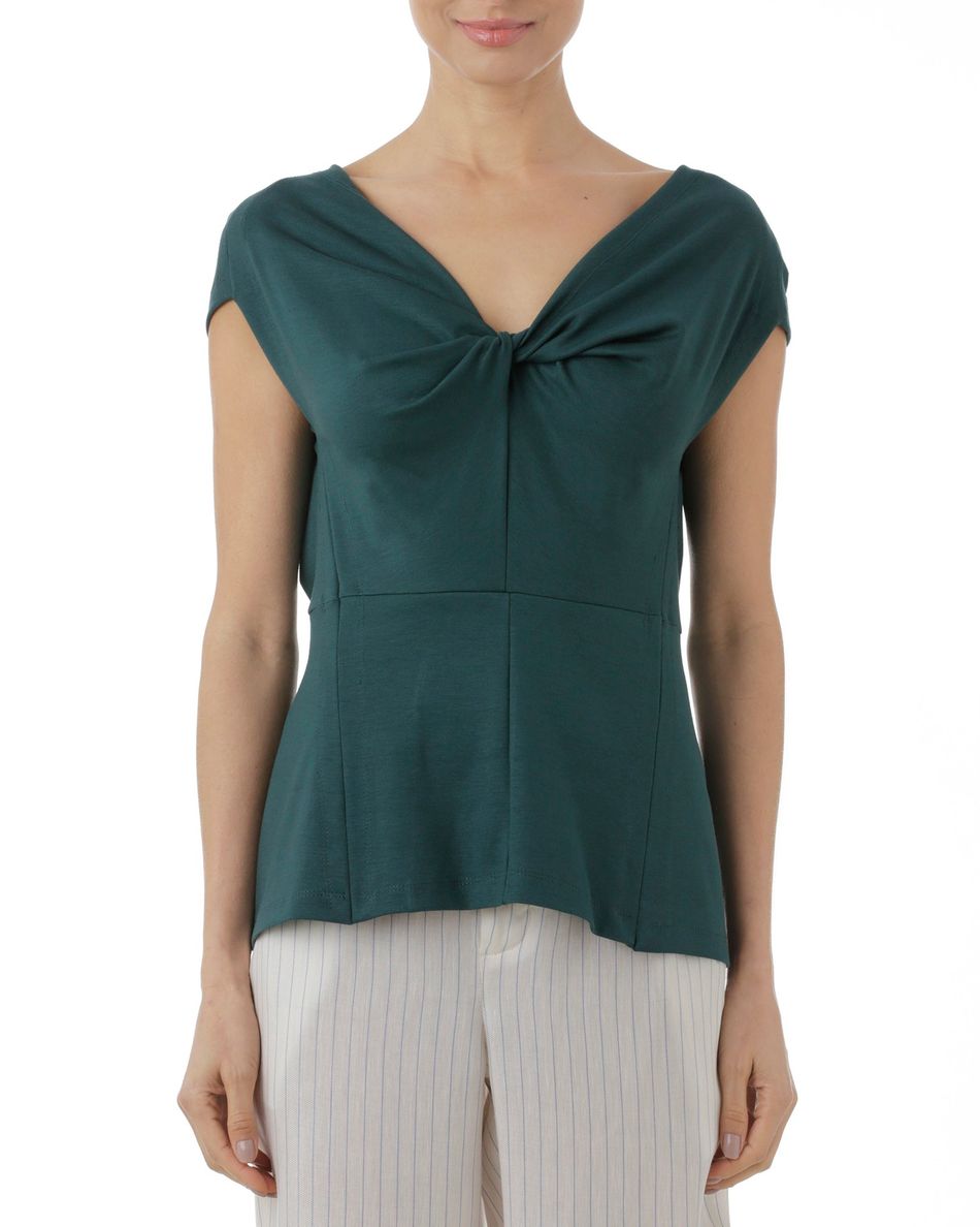 Blusa decote torcido verde
