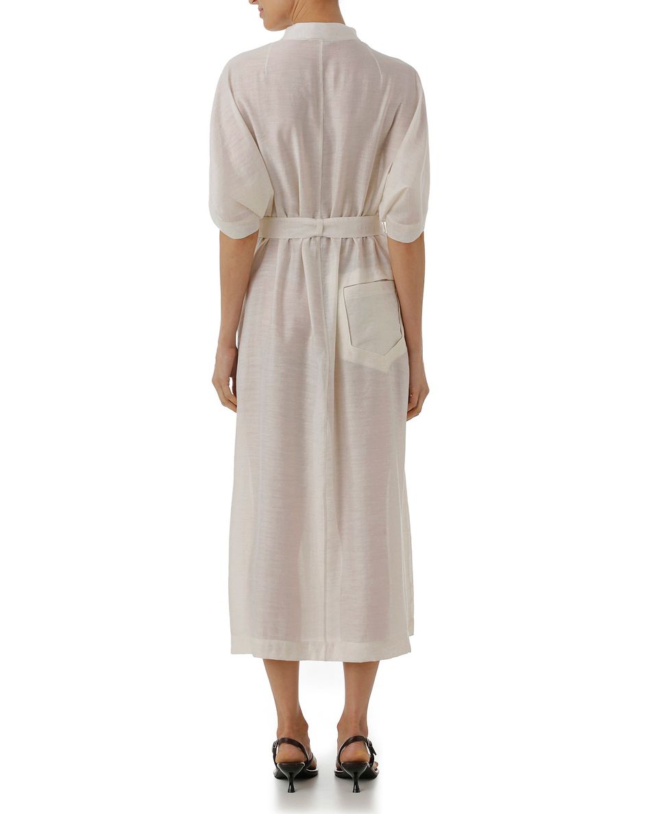 Vestido chemise gola padre Natural