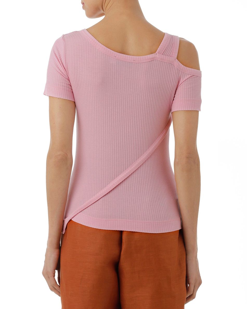 Camiseta vazada Rosa