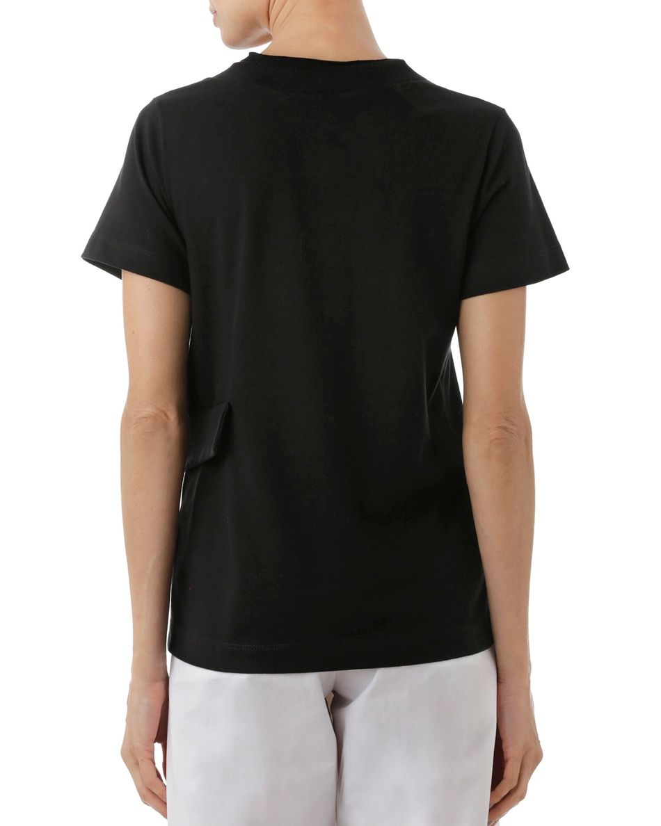 Camiseta ribana deslocada preto
