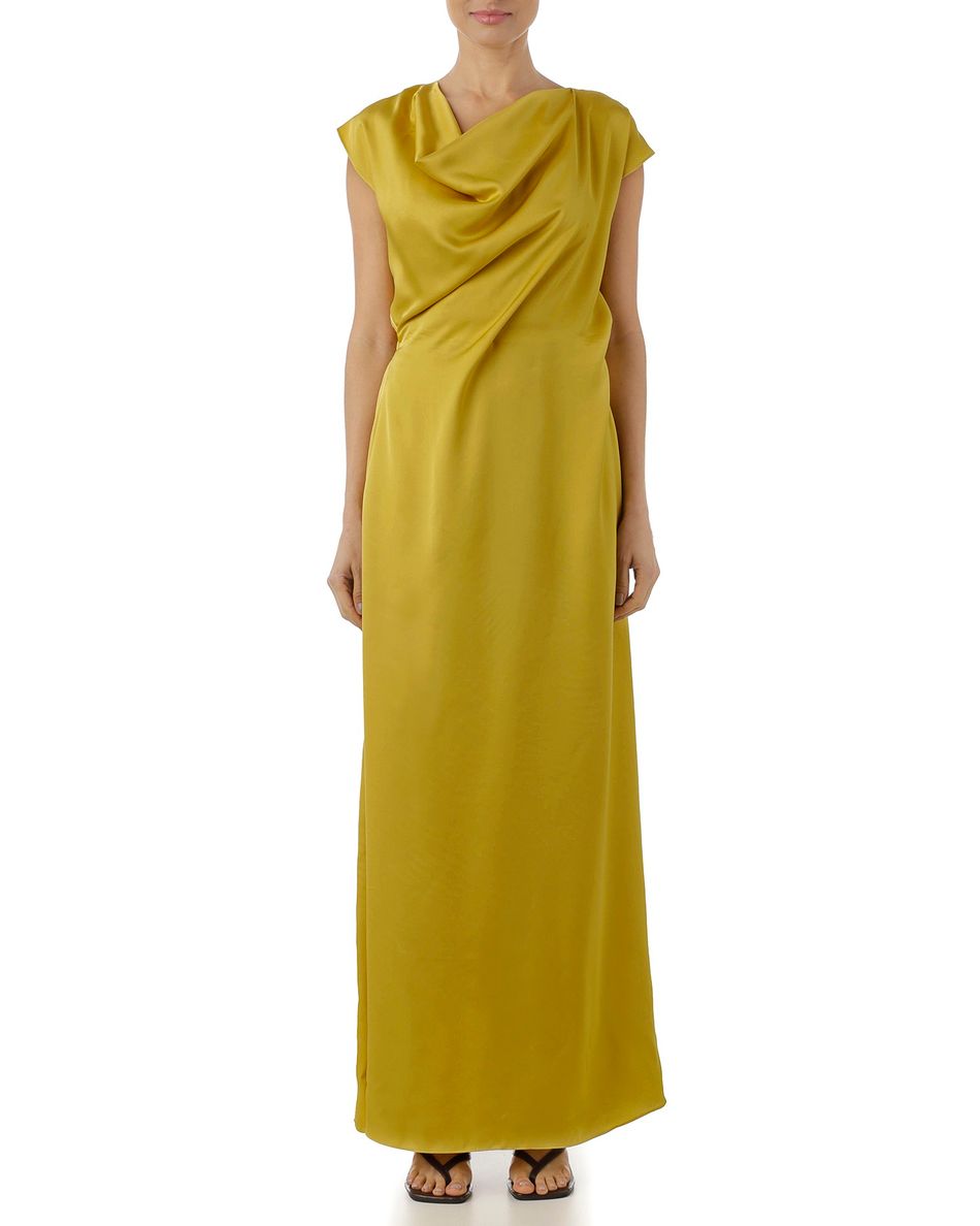 Vestido blusé longo Amarelo