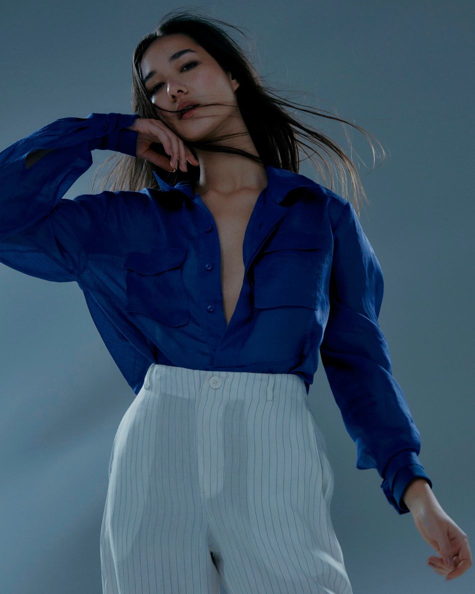 Camisa jaqueta Azul