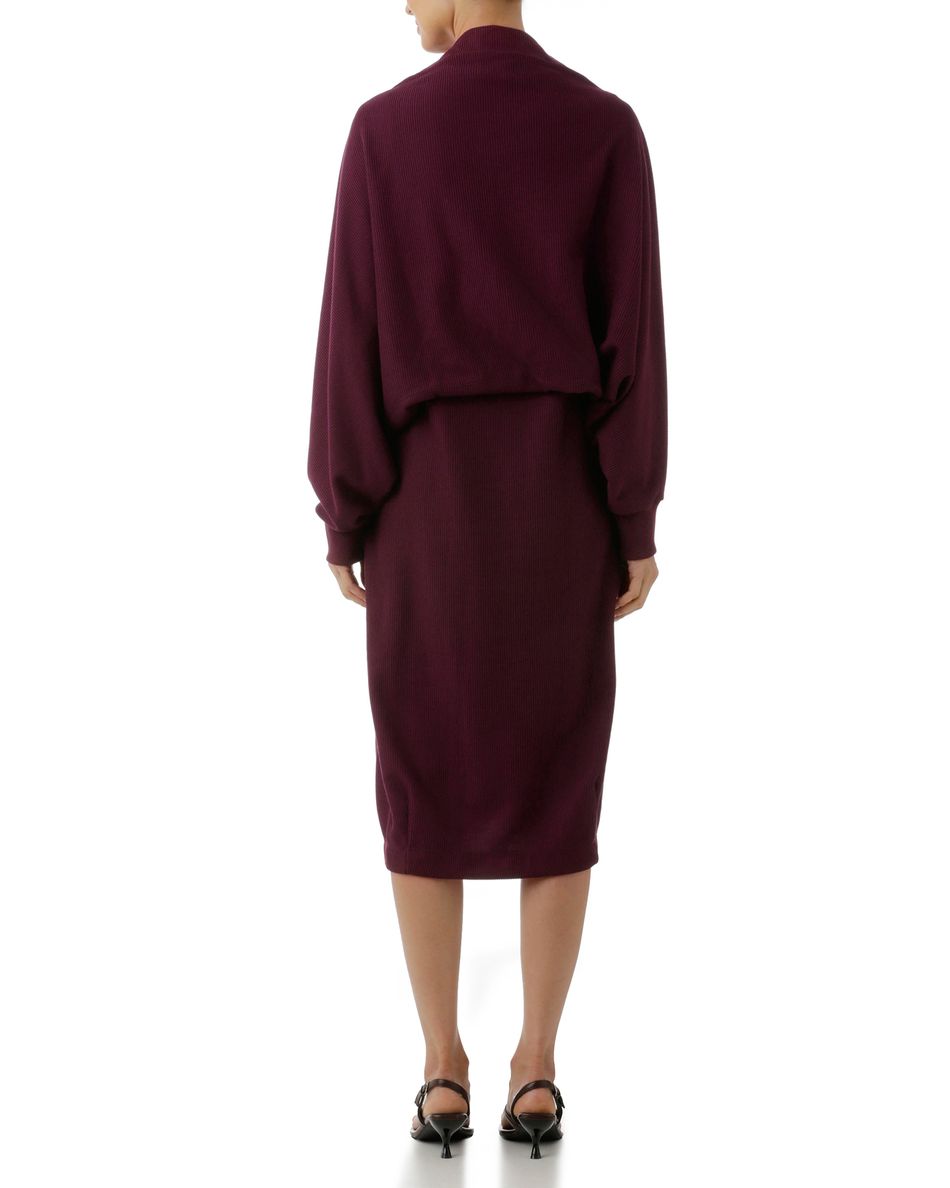 Vestido Mangas Destacáveis Bordô
