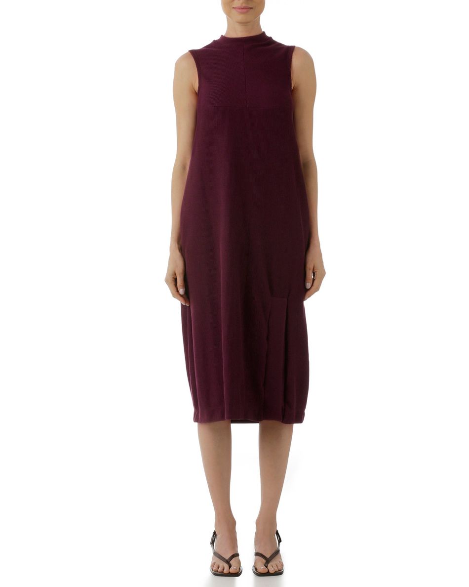 Vestido Mangas Destacáveis Bordô
