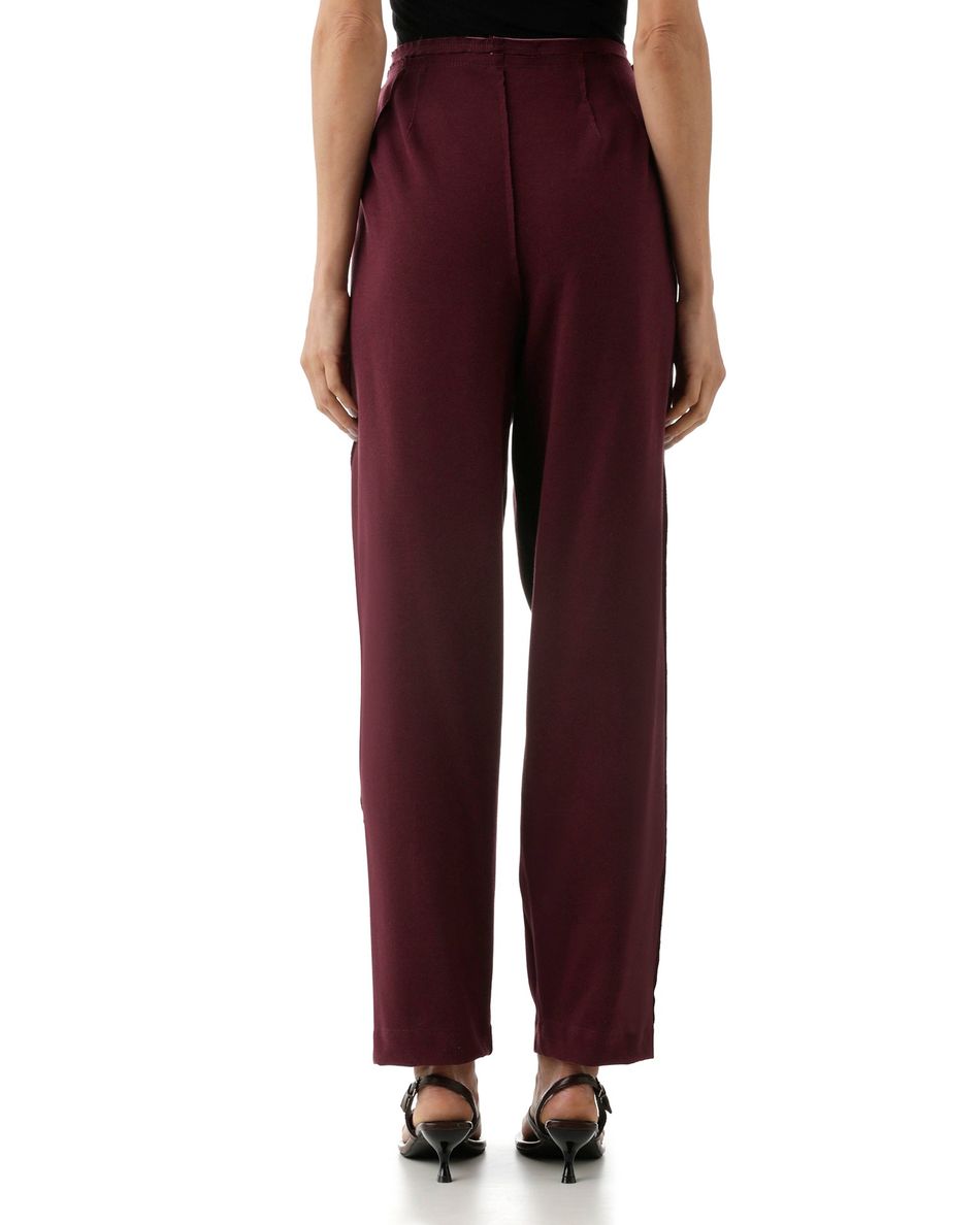 Calça Saruel Com Transpasse Bordô