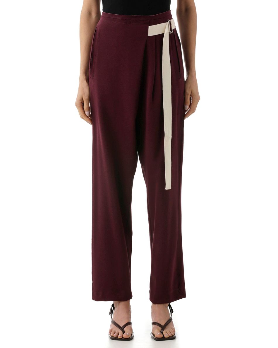 Calça Saruel Com Transpasse Bordô