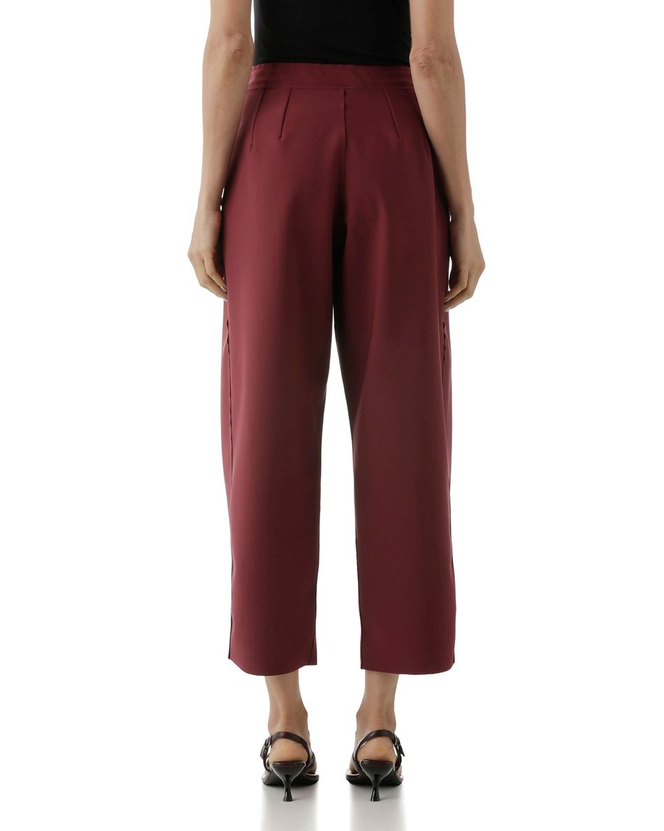Calça Pregas Frontais Vinho