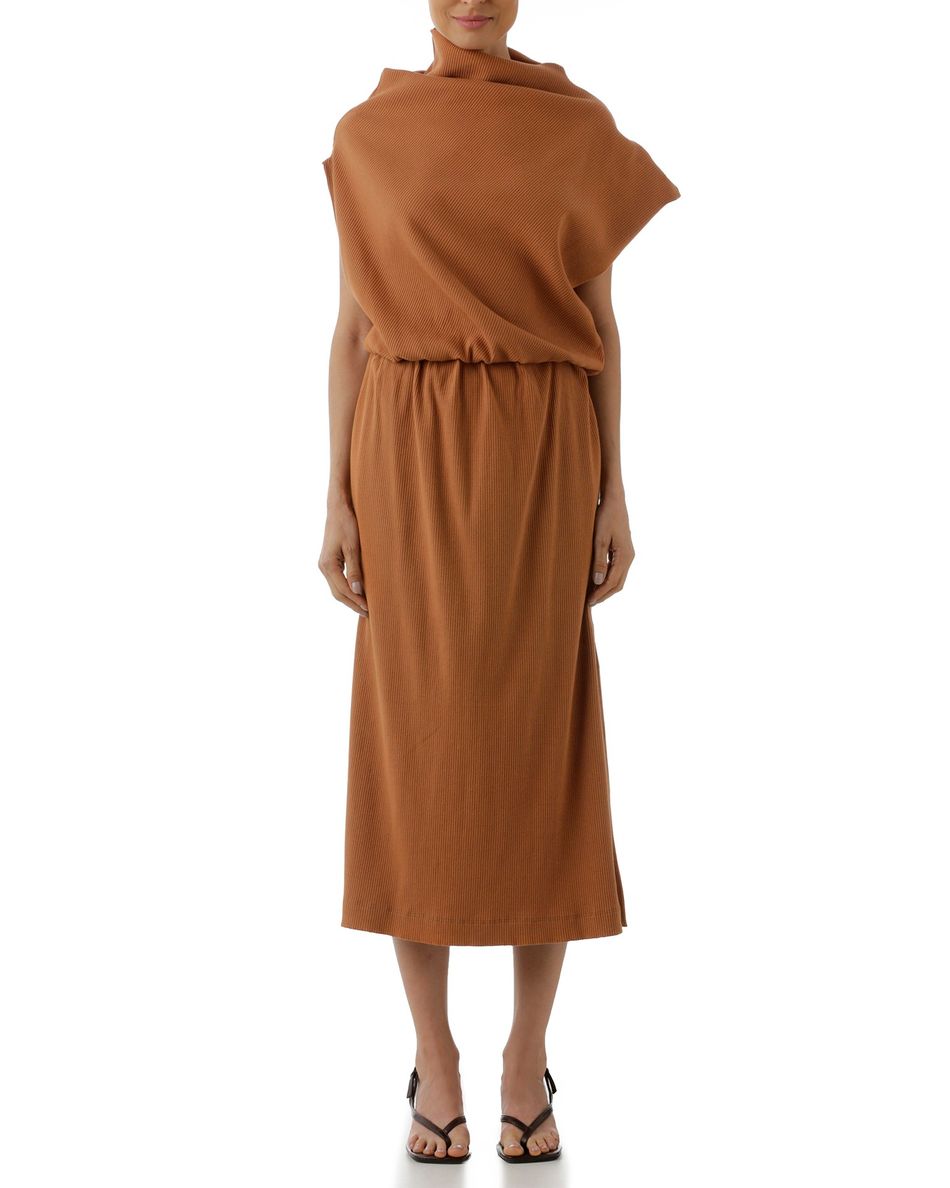 Vestido Drapeado Terracota