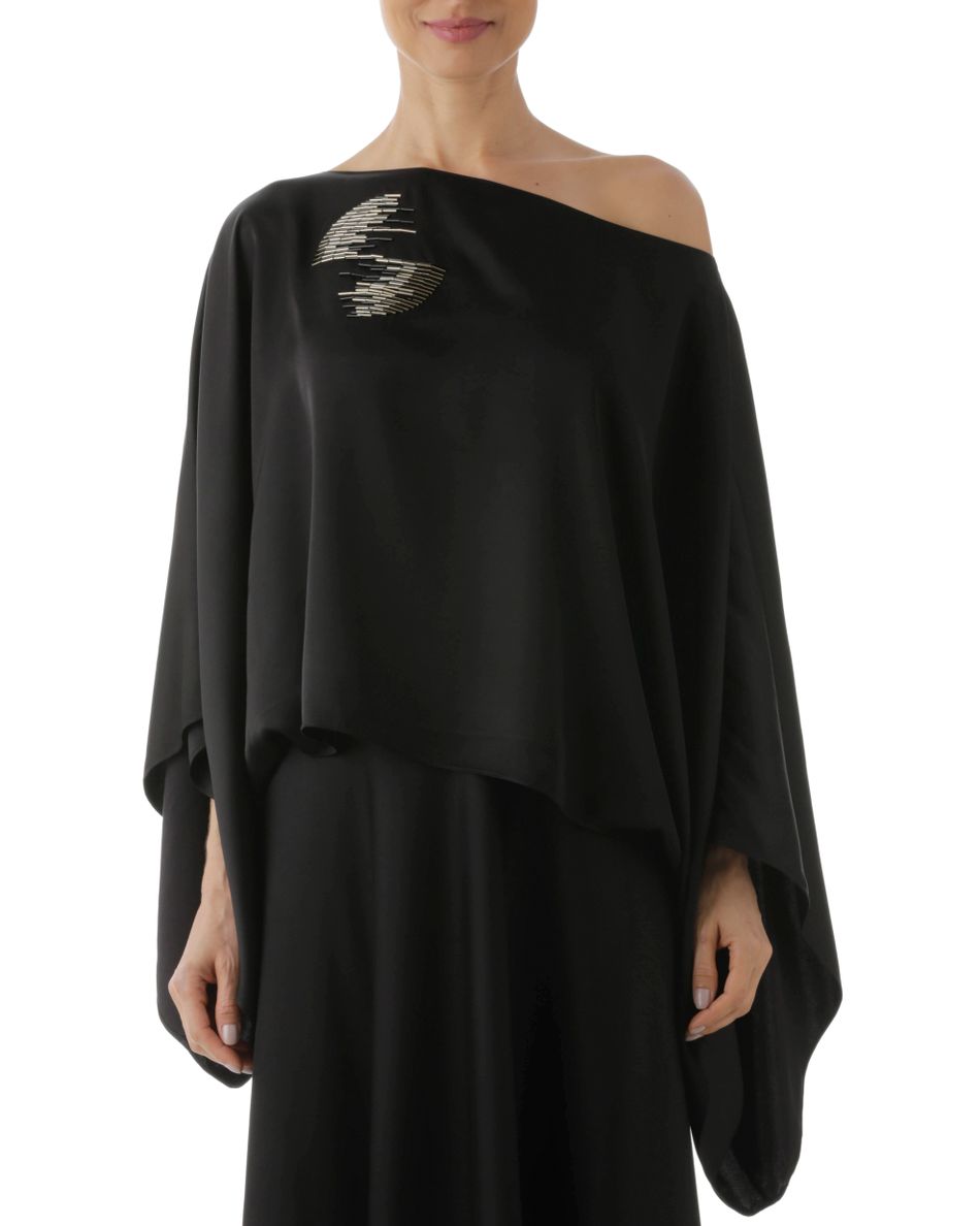 Blusa Retângulo Bordado Preto
