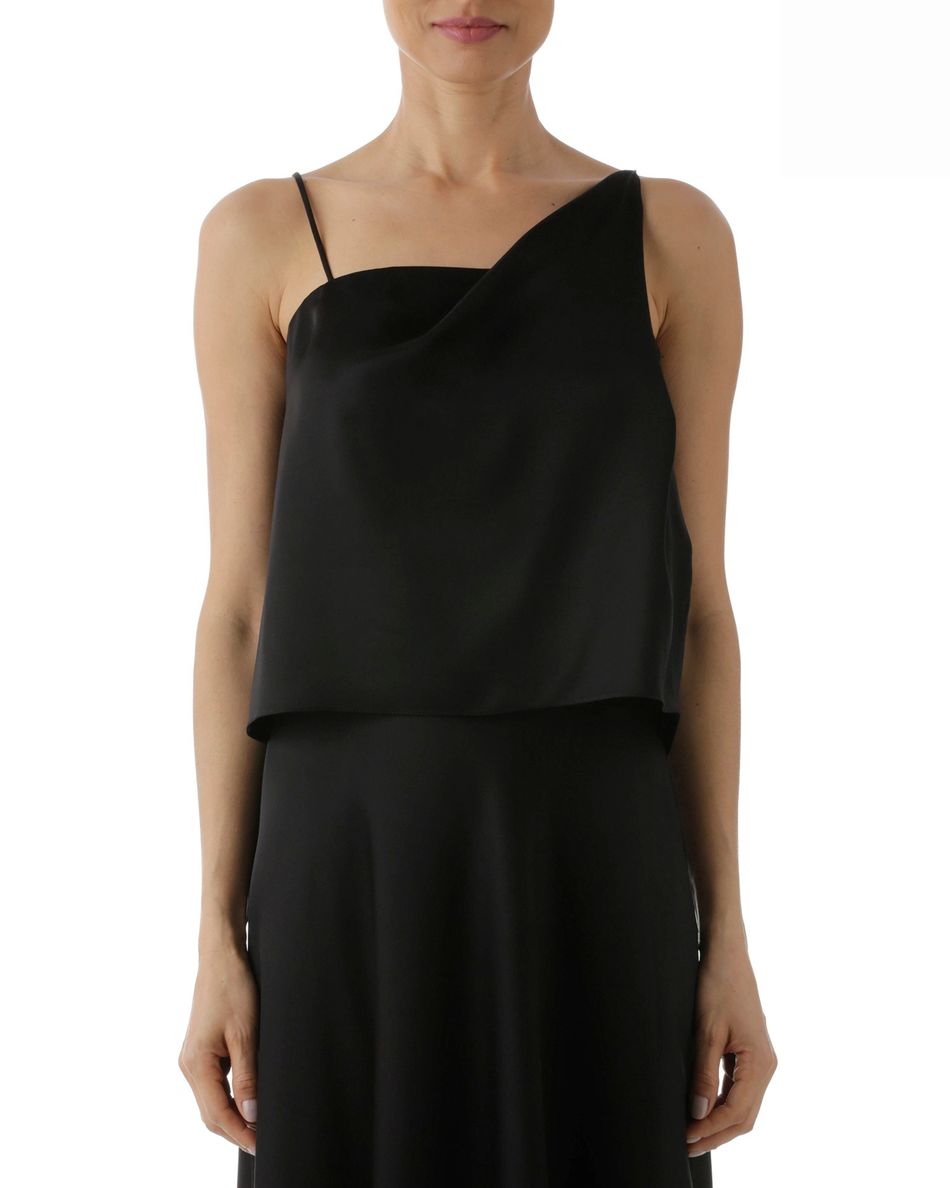 Blusa Alça Prega Preto