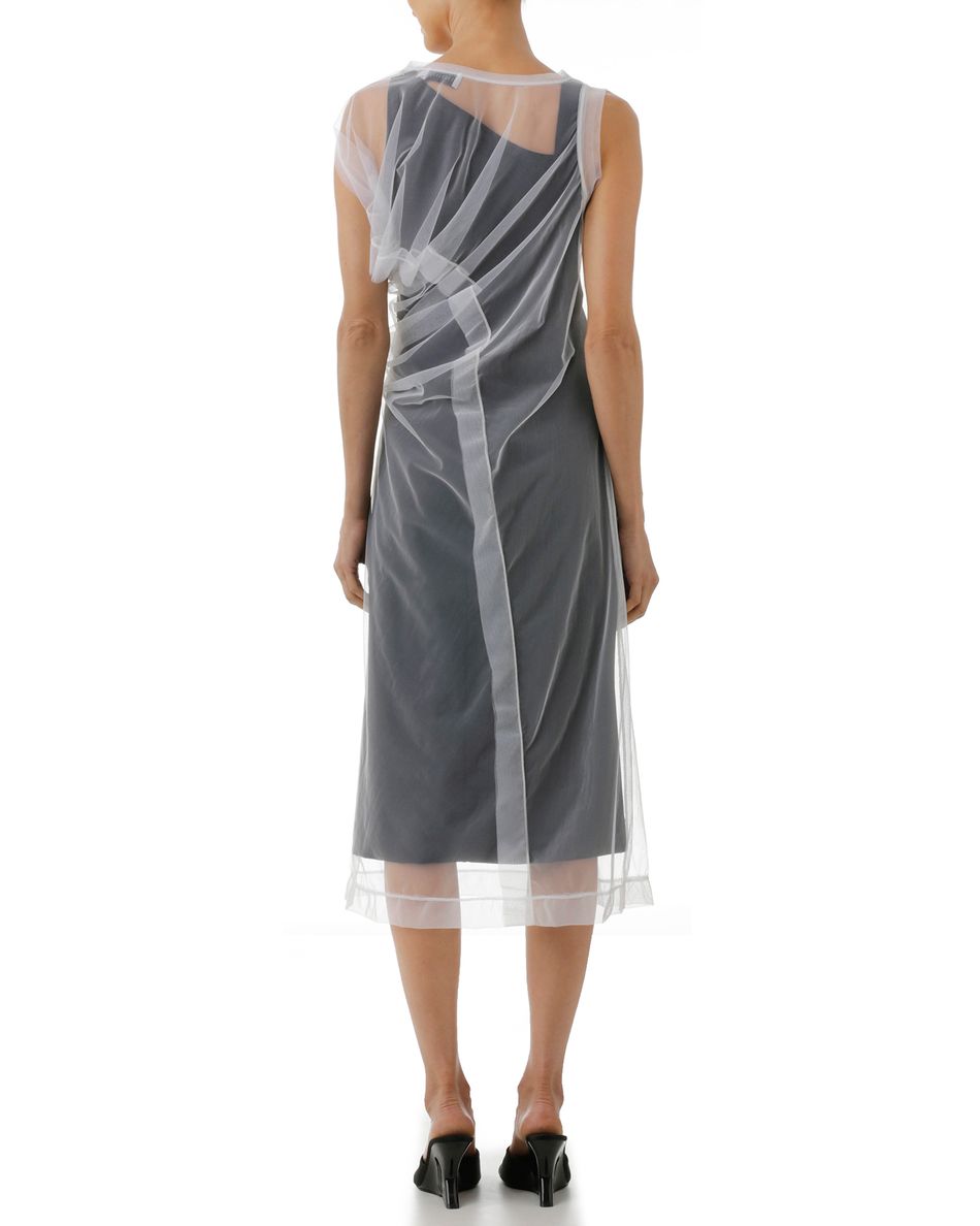Vestido Tule Drapeado Branco