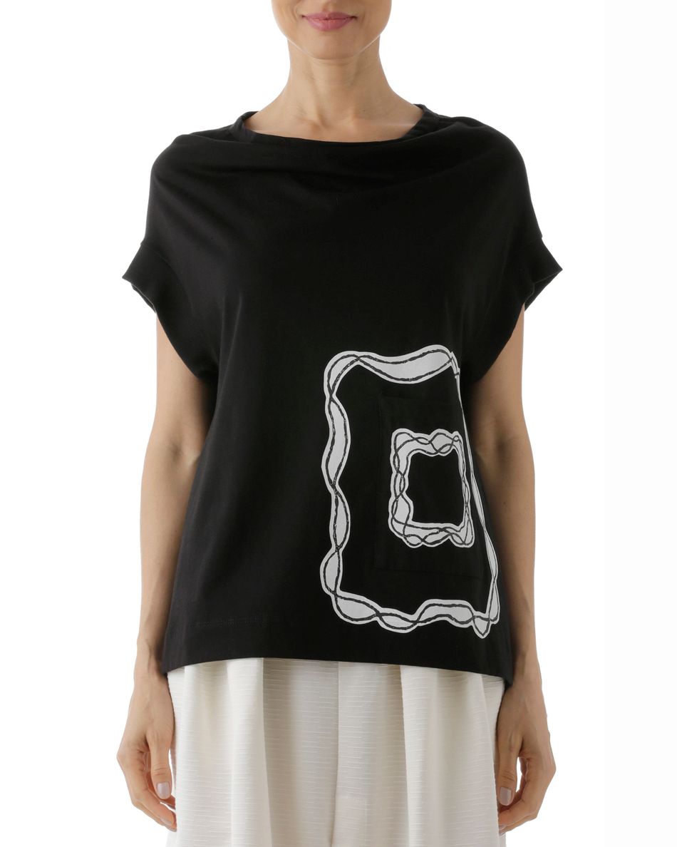 Blusa Quadrado Caminhos Preto