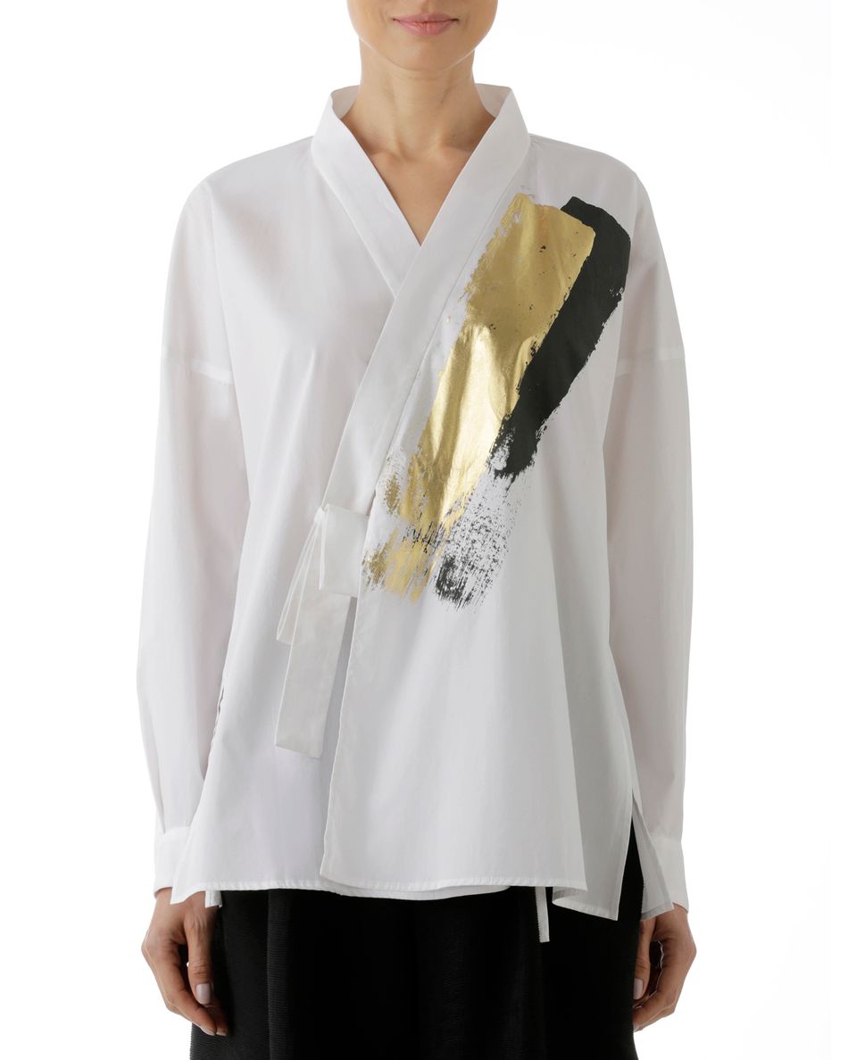 Camisa Quimono Foil Branco