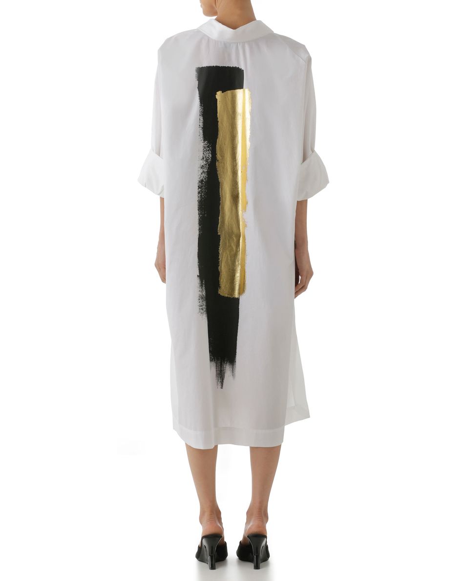 Vestido Quimono Pincelada Foil Branco