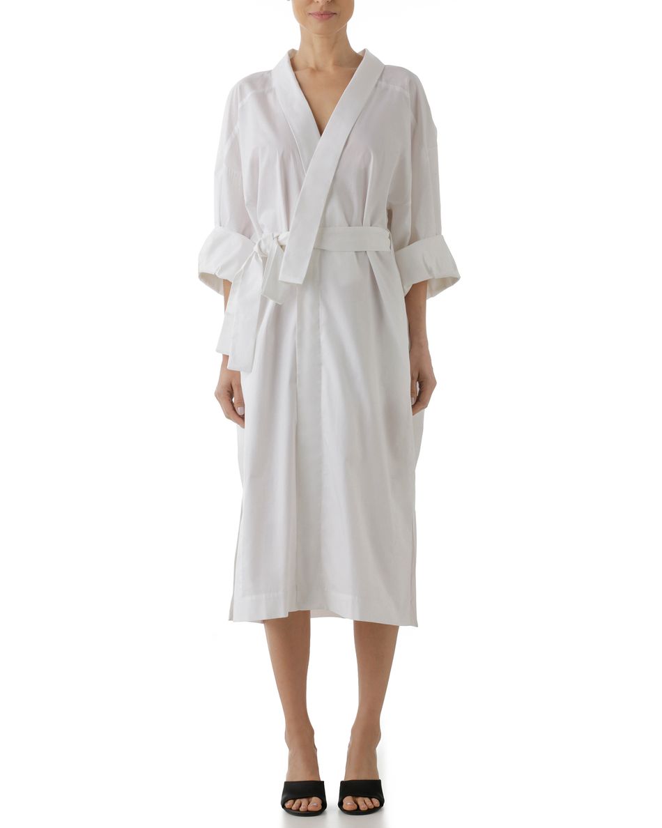 Vestido Quimono Pincelada Foil Branco
