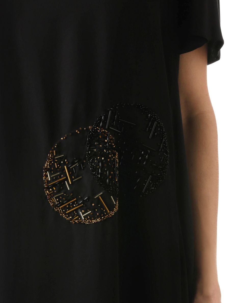 Vestido Bordado Círculo Preto