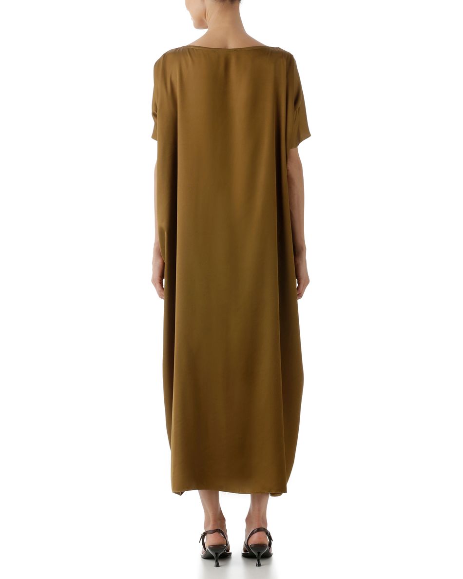 Vestido Bordado Círculo Marrom