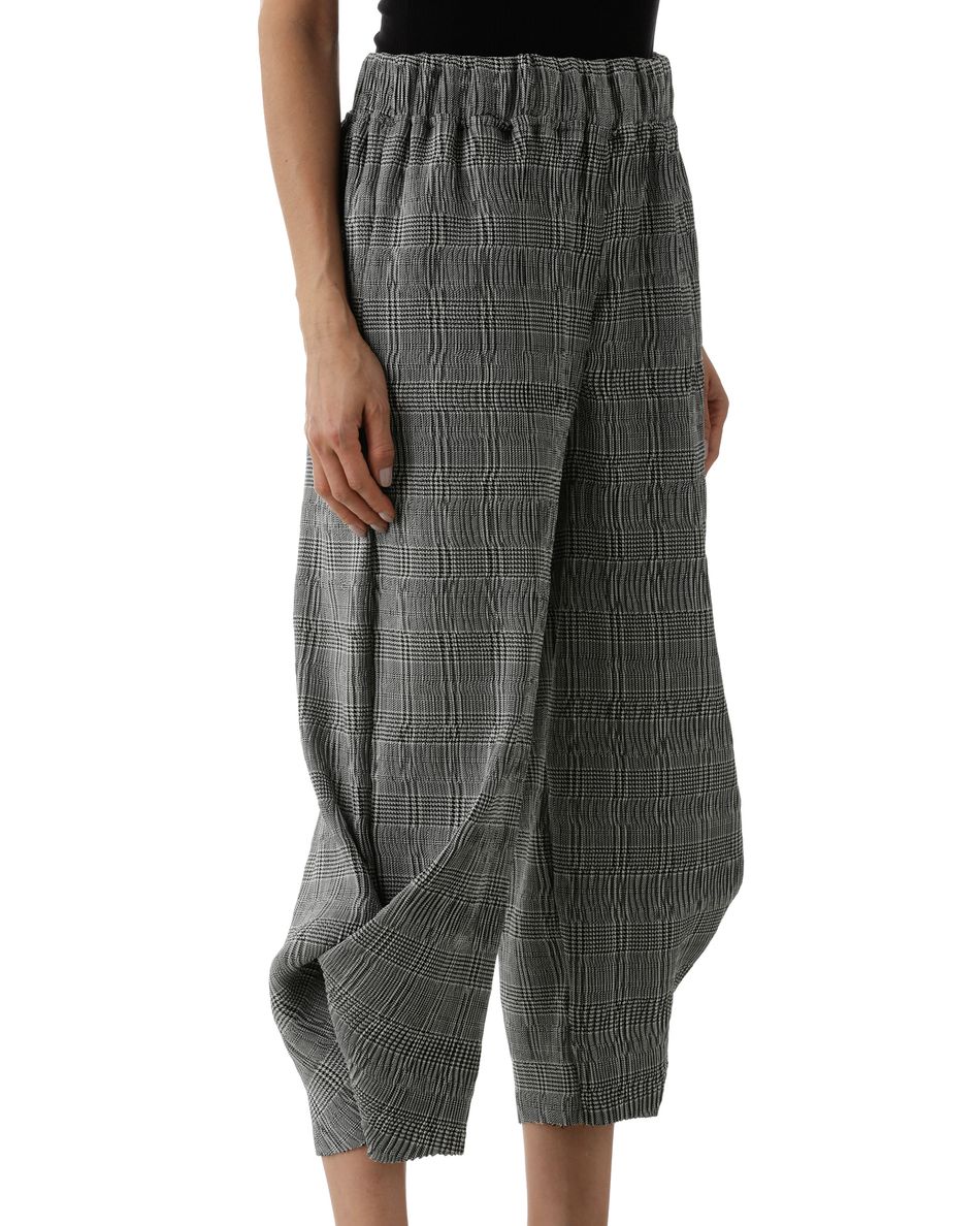 Calça Plissada Nó Lateral Xadrez