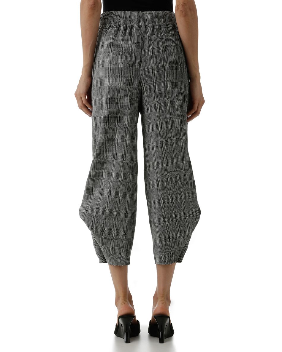 Calça Plissada Nó Lateral Xadrez