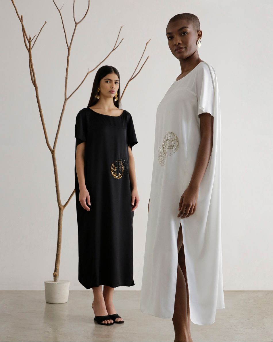 Vestido Bordado Círculo Branco