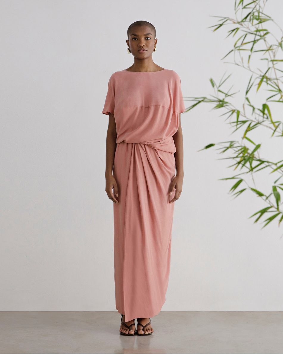 Vestido Dois Círculos Rosa