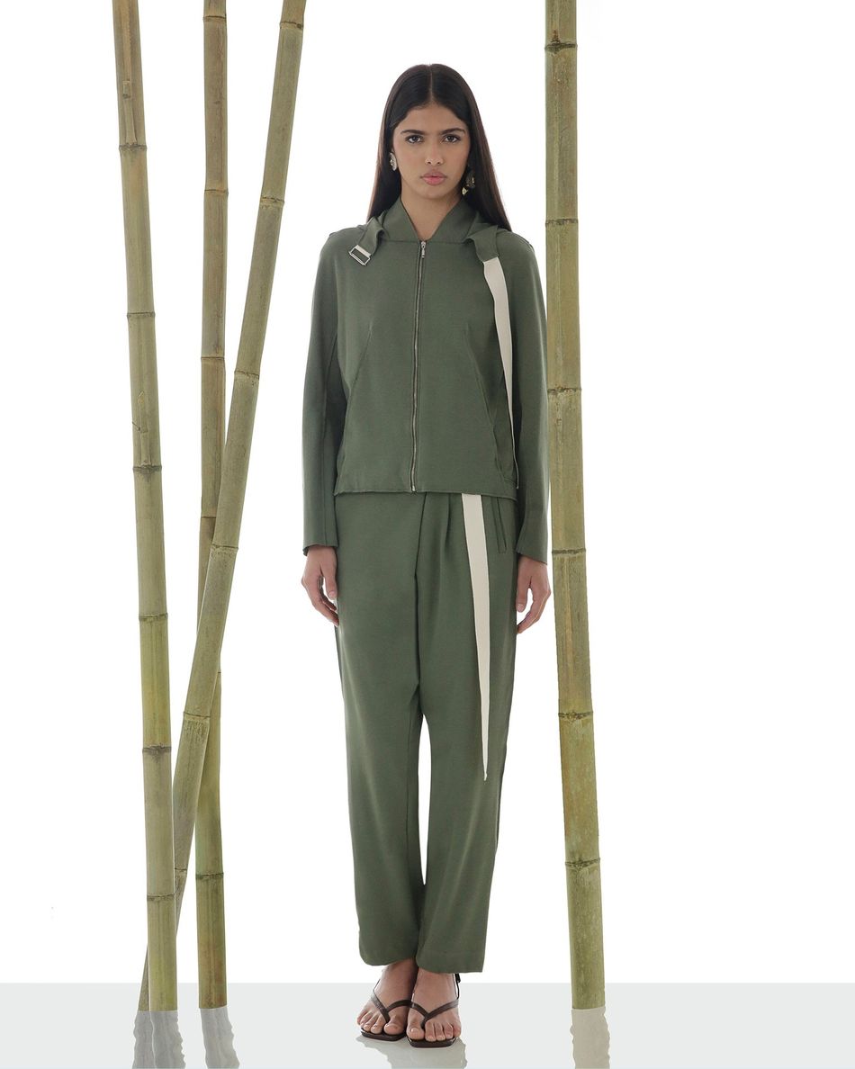 Calça Saruel Com Transpasse Verde