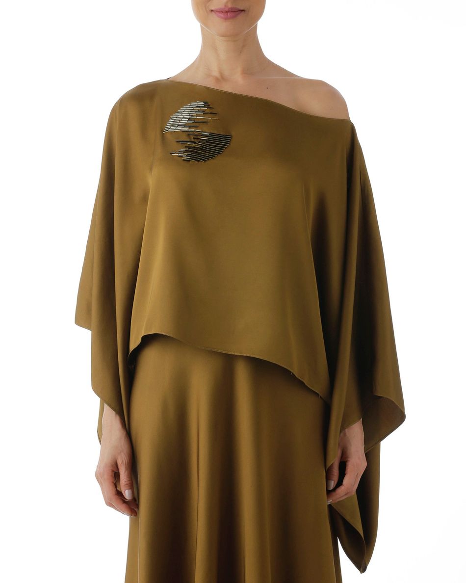 Blusa Retângulo Bordado Marrom