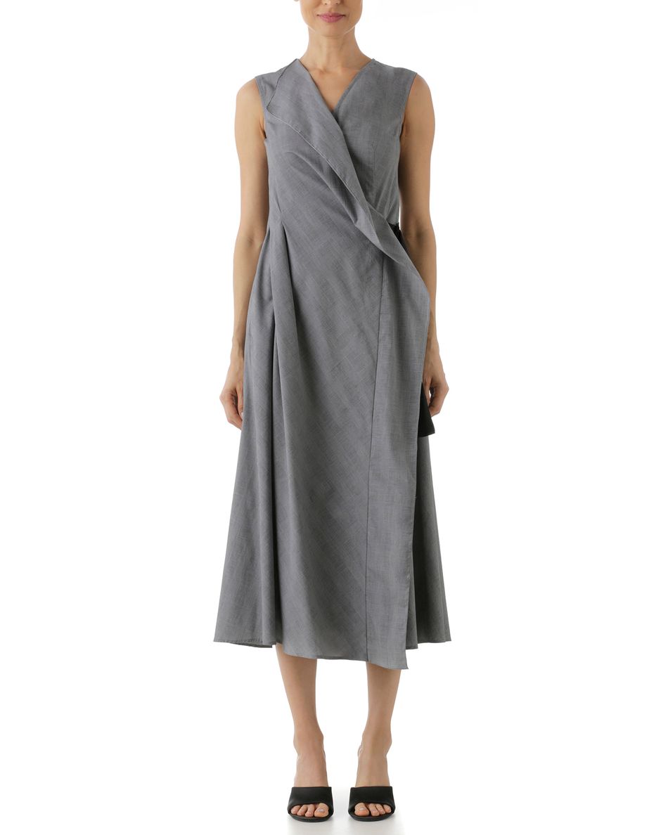 Vestido Transpasse Babado Xadrez