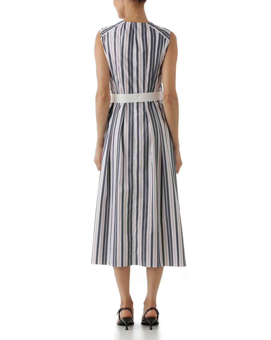 Vestido Transpasse Babado Listrado