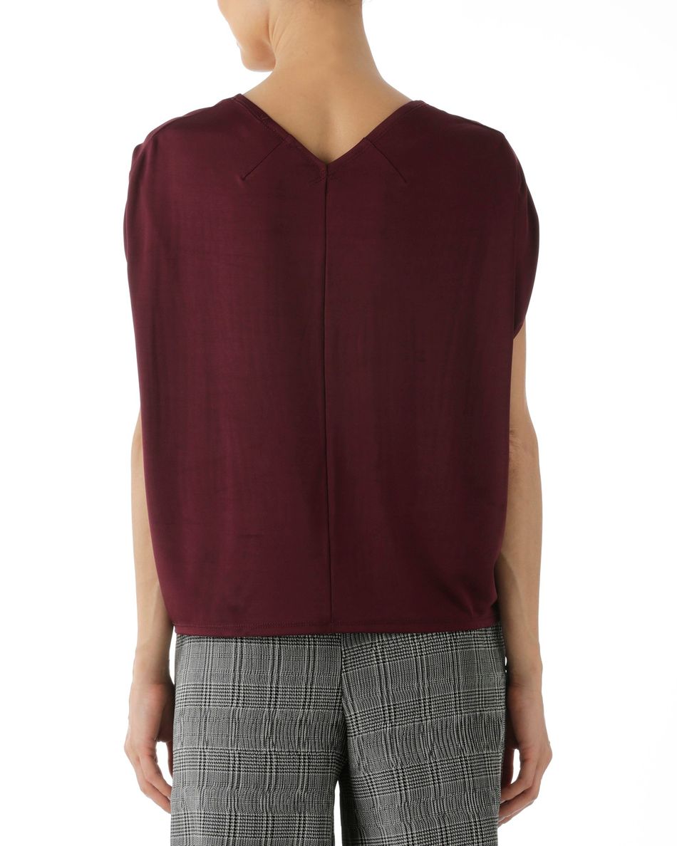 Blusa Decote Quadrado Bordô