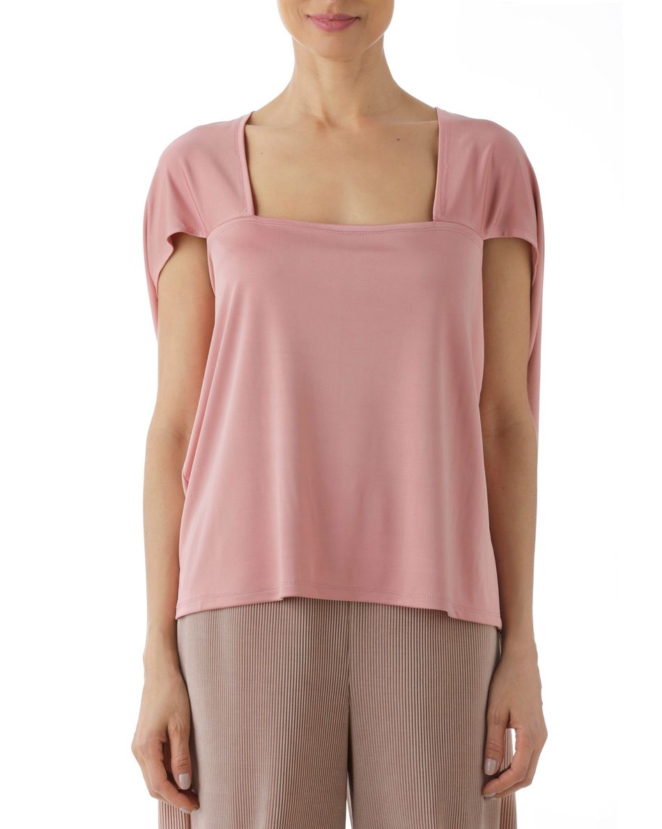 Blusa Decote Quadrado Rosa