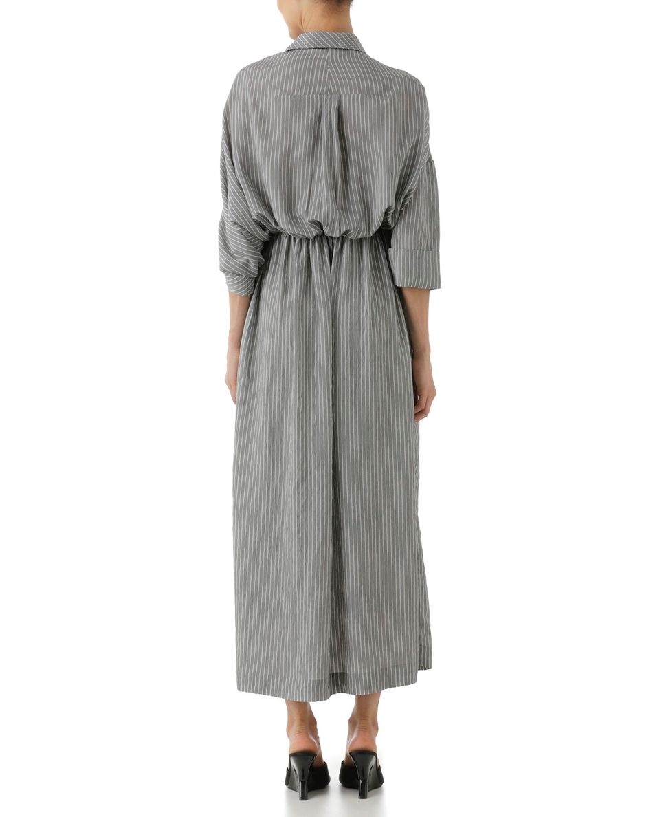 Vestido Vista Diagonal Listrado Preto
