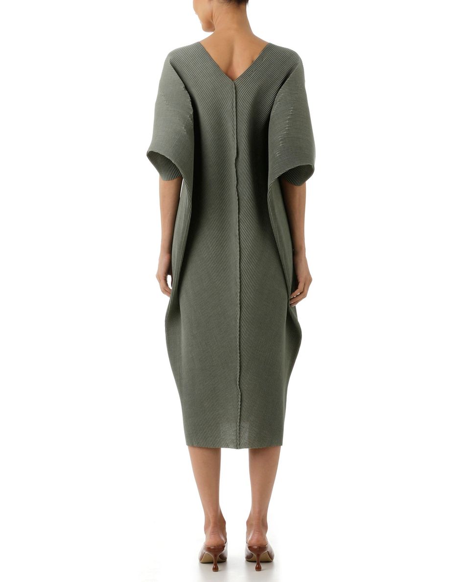 Vestido Diamante Plissado Verde Escuro