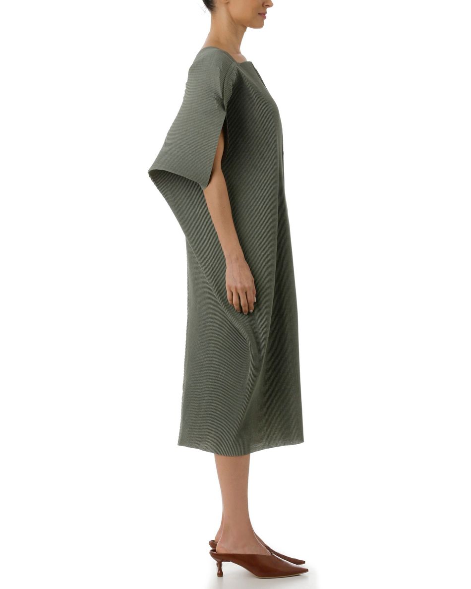 Vestido Diamante Plissado Verde Escuro