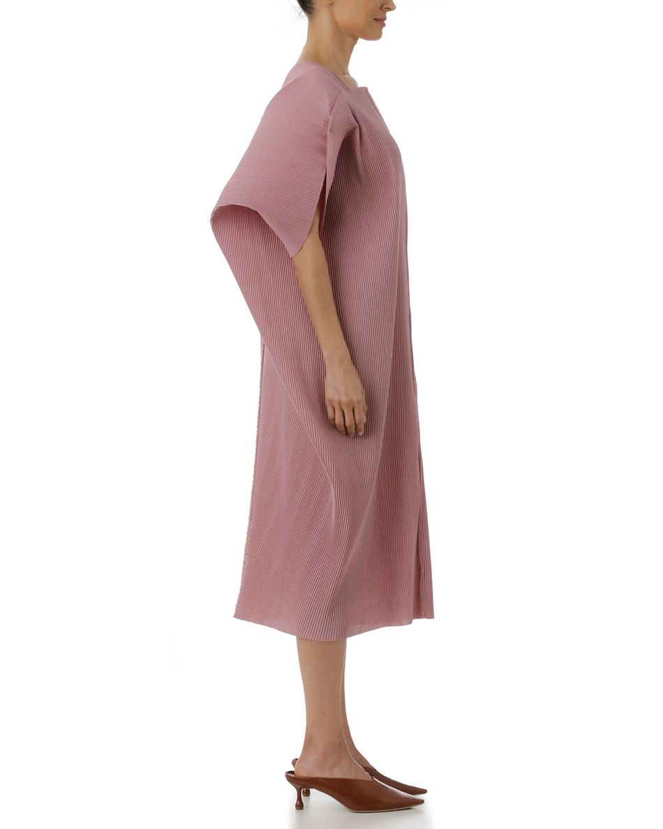 Vestido Diamante Plissado Rosé