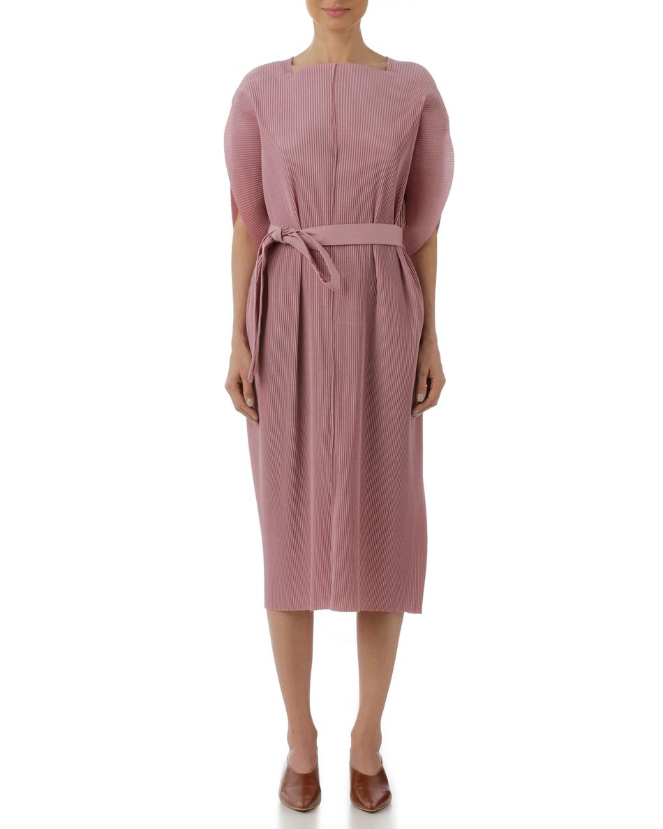 Vestido Diamante Plissado Rosé